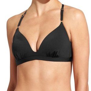 Athleta Aqualuxe Molded Bikini Top Swim Black S